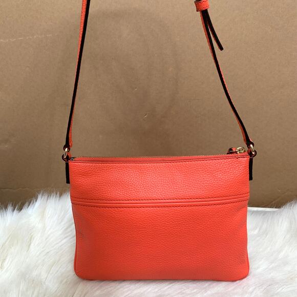 KATE SPADE New York Jackson St GABRIELE Pebbled Leather Crossbody in Warm Guava - Picture 6 of 16